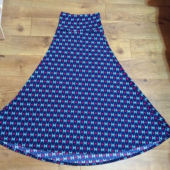 LuLaRoe Geometric Abstract Dipped Slinky Maxi Skirt Dress XXS - Picture 1 of 8